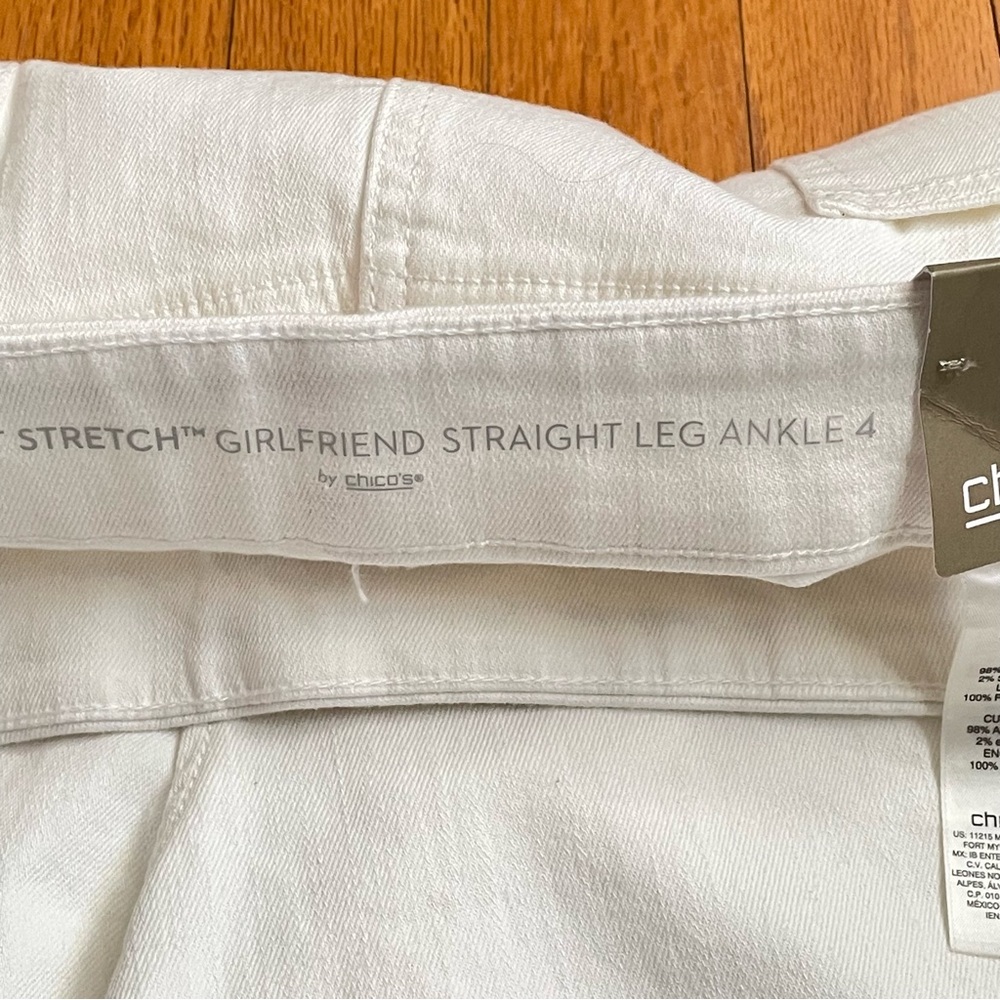 NWT Chico’s Size 4 US 20 Perfect Stretch Girlfriend Straight Leg Ankle Pants - Picture 2 of 16